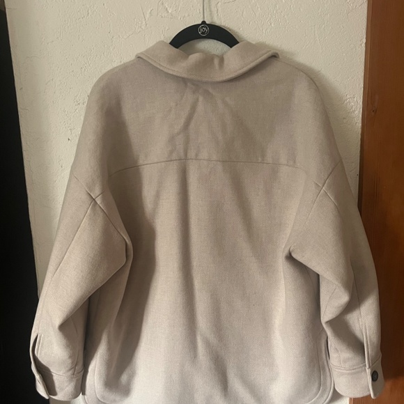 Zara Manteco Wool Shirt Jacket Cream Size S - Picture 5 of 5